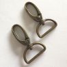 2x Karabinerhaken 25 mm altmessing 