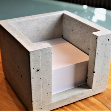 Zettelbox aus Beton  passend für Notizzettel 9x9 cm  Top Design 