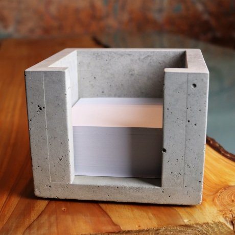 Zettelbox aus Beton  passend für Notizzettel 9x9 cm  Top Design 