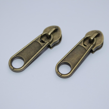 Zipper altmessing ab 4x für Endlos-Reißverschluss 5mm