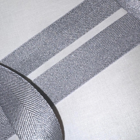 metallisiertes Gurtband in Glitzer-Optik silber 30 mm
