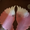 Handmade Engelsflügel aus Epoxidharz – Rosa & Weiß mit Glitzer 
