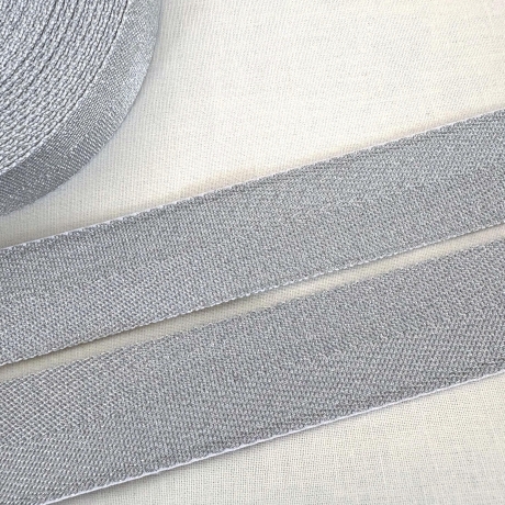 metallisiertes Gurtband in Glitzer-Optik silber 30 mm