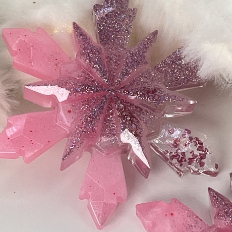 Deko Sterne zum Aufhängen Rosa Handmade – Glitzer – Set 10 cm