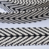 Gurtband Baumwolle Fischgrät schwarz natur 40 mm Chevron recycelt
