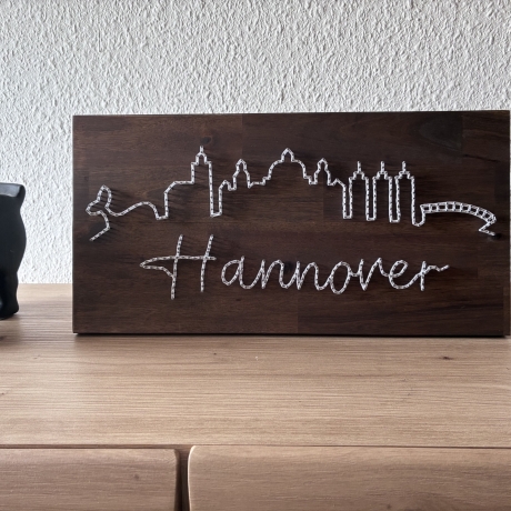 Hannover Skyline Fadenbild, 40 x 20 cm