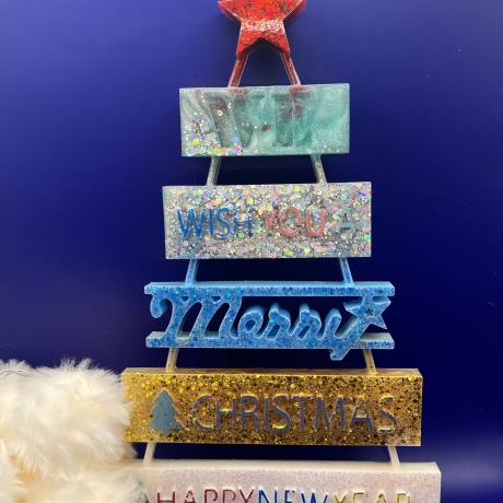 Handgemachter Weihnachtsspruch aus Resin – 30 cm Dekoschild 