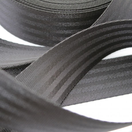 Sicherheitsgurtband 40 mm schwarz 9 Streifen Gurtband