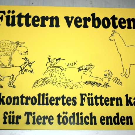 Schild Tiere füttern verboten 3 - Gravurschild