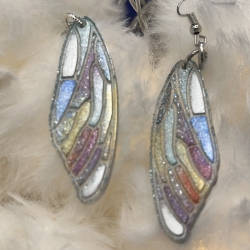 Ohrringe NEU Resin Feenflügel Handmade sanfte Farben  Ohrringe NEU Resin Feenflügel Handmade sanfte Farben