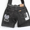 Black Denim Tasche mit Applikationen, Jeans Tasche in Schwarz