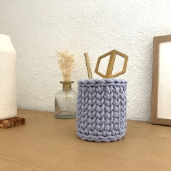 Stifthalter • Häkelkorb Utensilo Deko blau • Stiftehalter