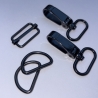 Taschenset 25 mm schwarz-silber Karabinerhaken D-Ringe Schieber