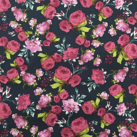 Baumwolle Druck Popeline | Blumen |Öko Tex 100 | Poplin 