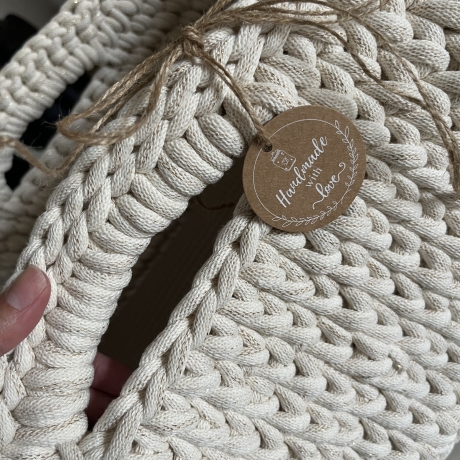 Baby Moseskörbchen gehäkelt handmade aus Baumwolle neu 