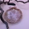 Handgemachte Seifenschale Muschel aus Epoxidharz  Rosa Gold Klar 