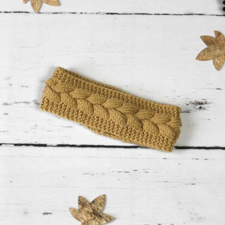 Gestricktes Stirnband mit Zopfmuster ~ Herbst | Winter