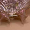 Handgemachte Seifenschale Muschel aus Epoxidharz  Rosa Gold Klar 