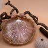 Handgemachte Seifenschale Muschel aus Epoxidharz  Rosa Gold Klar 