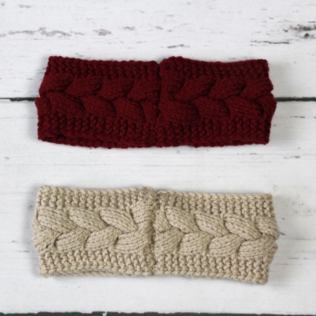 Gestricktes Stirnband mit Zopfmuster ~ Herbst | Winter