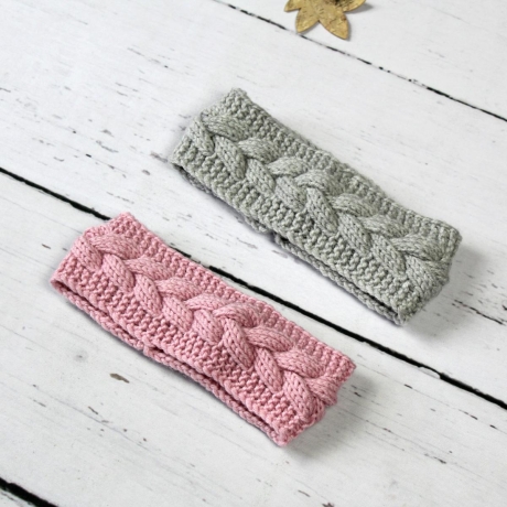 Gestricktes Stirnband mit Zopfmuster ~ Herbst | Winter