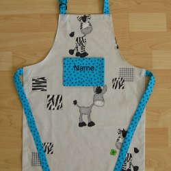 Kinderschürze - Zebra/Esel - auf Wunsch personalisiert