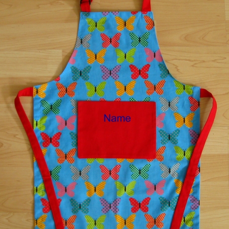 Kinderschürze - Schmetterlinge - auf Wunsch personalisiert