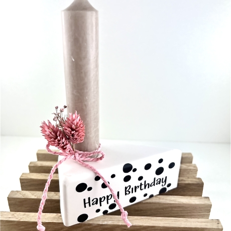 Kerzenhalter Tortenstück Geburtstag/ Geburtstagsgeschenk