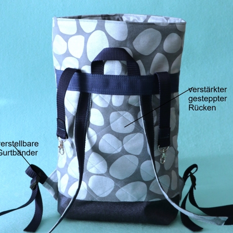Rucksack/Rollrucksack/Roll Top/Damenrucksack/blau /Cityrucksack