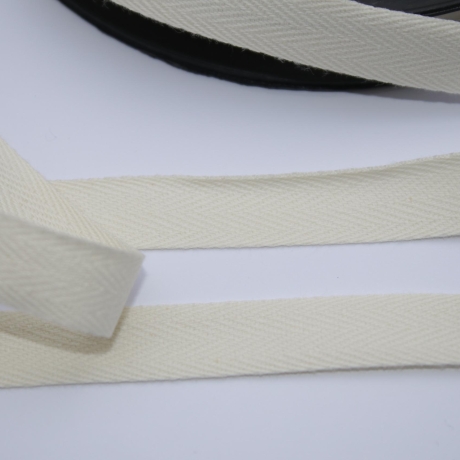 Köperband Baumwolle 14 mm ecru natur Nahtband
