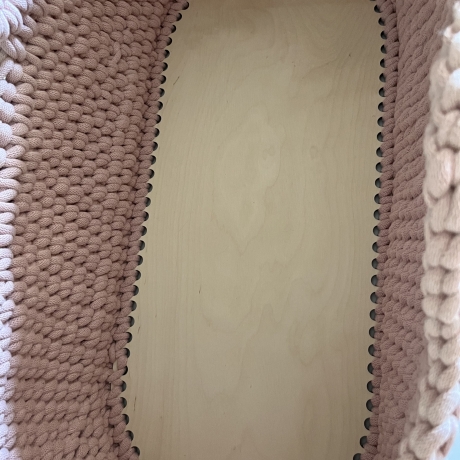 Baby Moseskörbchen gehäkelt altrosa handmade aus Baumwolle neu