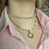 Damen Halskette Perlenkette Sommer Kette bunt