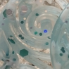 Handgemachte Epoxidharz-Ohrringe in Mintgrün – Aqua Swirl 