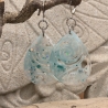 Handgemachte Epoxidharz-Ohrringe in Mintgrün – Aqua Swirl 