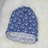 Wendemütze Beanie Longbeanie Anker Anchor handmade