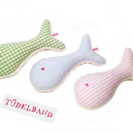 Babyrassel ...Fischchen Fiete... hellblau...Bio Teddyplüsch