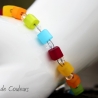 Polaris-Würfel-Armband in fruchtigen Farben und klaren Biconen