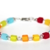 Polaris-Würfel-Armband in fruchtigen Farben und klaren Biconen