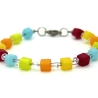 Polaris-Würfel-Armband in fruchtigen Farben und klaren Biconen