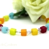 Polaris-Würfel-Armband in fruchtigen Farben und klaren Biconen