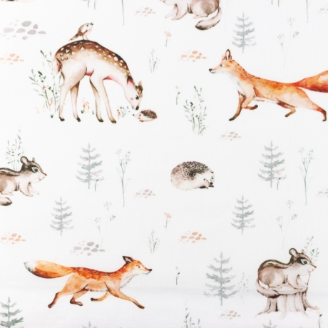 Baumwolle Druck Popeline Reh | Fuchs|Tiere |Öko Tex 100 | Poplin 