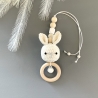 Anhänger Babyschale Baby Gym Mobile Hasenköpfchen naturweiß 
