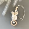 Anhänger Babyschale Baby Gym Mobile Hasenköpfchen naturweiß 