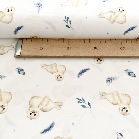 Baumwolle Druck Popeline Robbe | Tiere | Öko Tex 100 | Poplin 