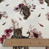 Meterware Jersey Stoff Baumwolljersey Kinder Blumen Leopard Leo