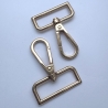 2x Karabinerhaken flach formschön 40 / 38 mm gold