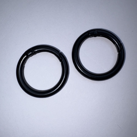 2x Rundkarabiner schwarz 34mm / 25mm Schlüsselring Taschenring 