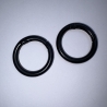 2x Rundkarabiner schwarz 34mm / 25mm Schlüsselring Taschenring 