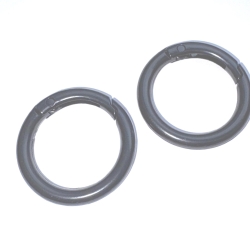 2x Rundkarabiner schwarz 34mm / 25mm Schlüsselring Taschenring 