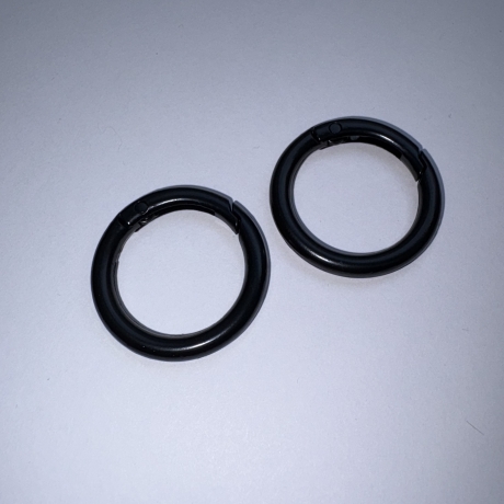 2x Rundkarabiner schwarz 34mm / 25mm Schlüsselring Taschenring 